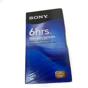 Sony VHS 6 hour Extended Play Premium Grade tape‎ T-120 High Durability New